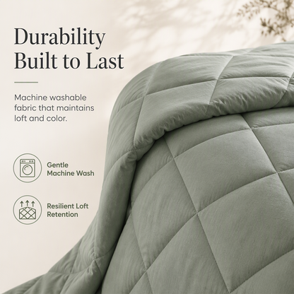 🛏️ Brushed Microfiber Comforter Set: Diamond Quilting, Moisture-Wicking, All-Season, 2 Pillowcases