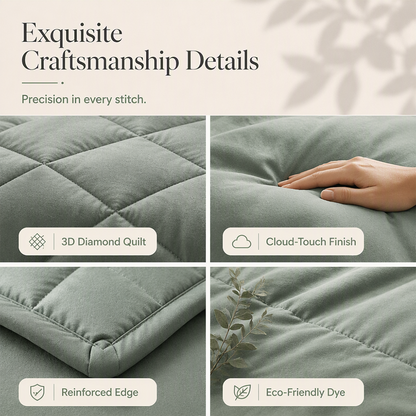 🛏️ Brushed Microfiber Comforter Set: Diamond Quilting, Moisture-Wicking, All-Season, 2 Pillowcases