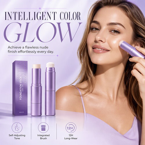 💄 One Stick, Your Perfect Match! ✨ 2-in-1 Colour-Changing Foundation Stick – Blend, Glow & Go! 💖
