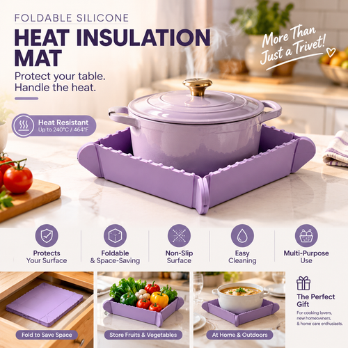 Magnetic Silicone Trivet — Foldable Pot Mat & Mini Tray