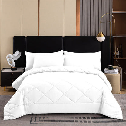 🛏️ Brushed Microfiber Comforter Set: Diamond Quilting, Moisture-Wicking, All-Season, 2 Pillowcases