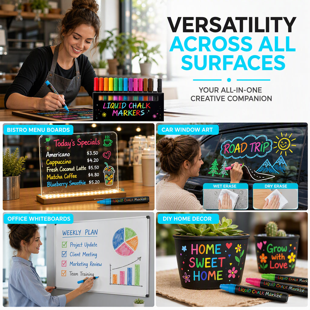 Vibrant Liquid Chalk Markers for Multiple Surfaces