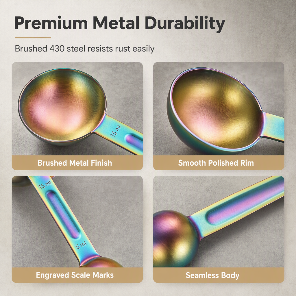 Stainless Steel Dual-Sided Measuring Spoon