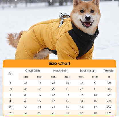 Cozy Waterproof Dog Coat With Built-in Harness
