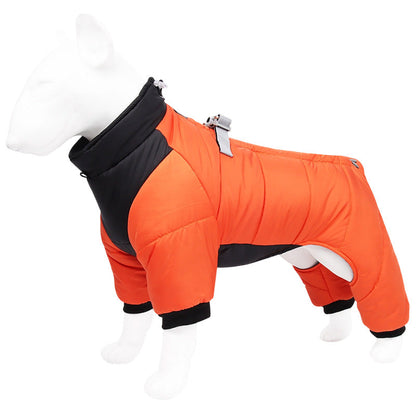 Cozy Waterproof Dog Coat With Built-in Harness