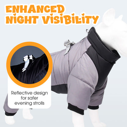 Cozy Waterproof Dog Coat With Built-in Harness