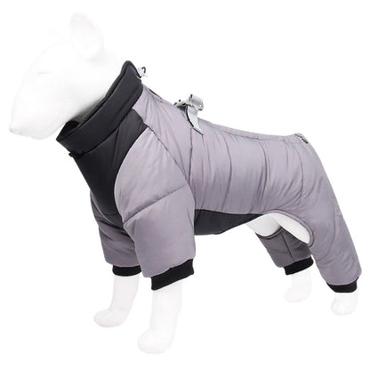 Cozy Waterproof Dog Coat With Built-in Harness