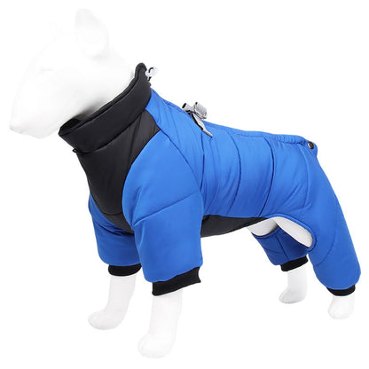 Cozy Waterproof Dog Coat With Built-in Harness