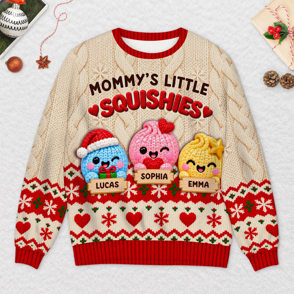 Squishy Dumpling Ugly Sweater - Personalized Gifts for Grandmas & Grandkids