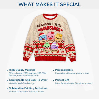 Squishy Dumpling Ugly Sweater - Personalized Gifts for Grandmas & Grandkids